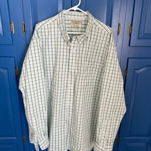 Cleaning my closet. Nice white and green striped dress shirt